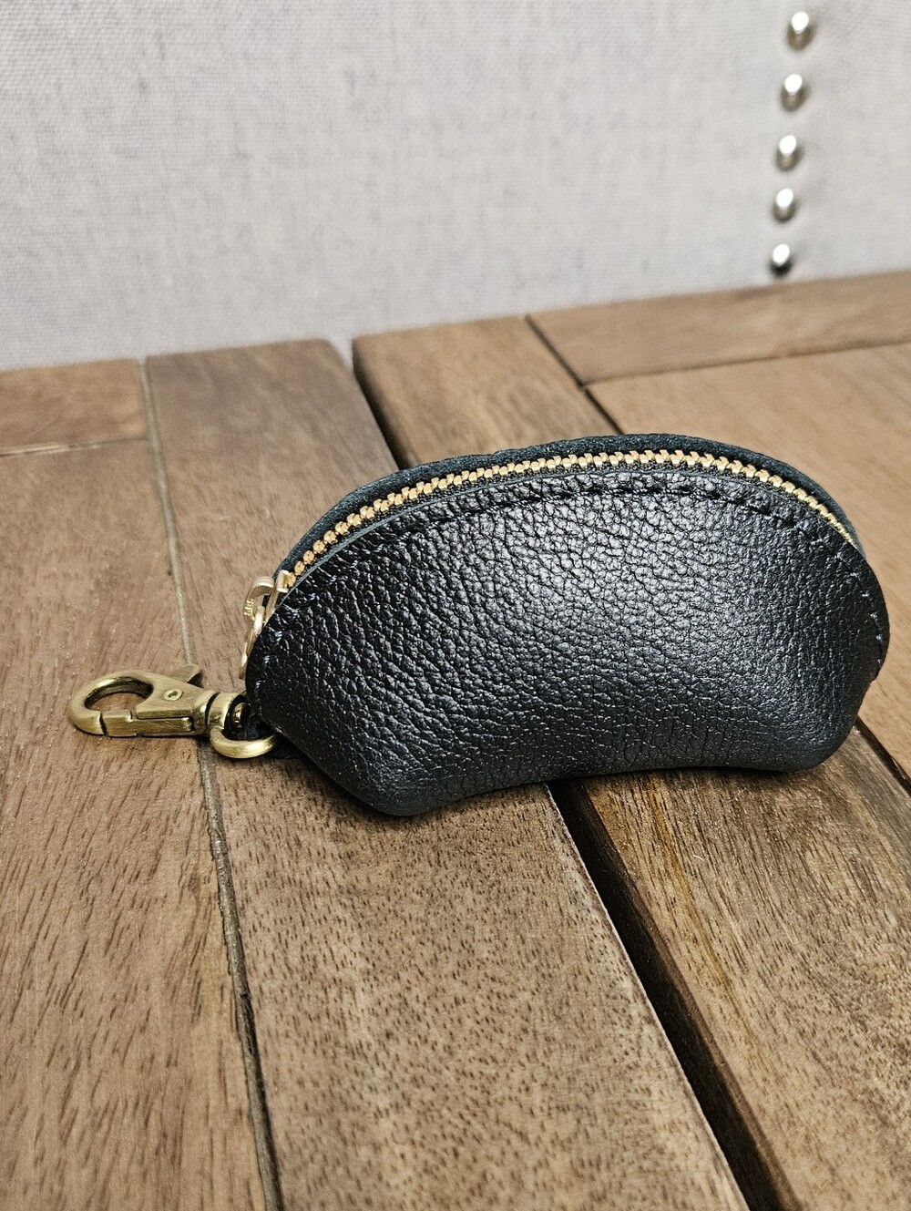 Portland Leather Goods Mini Taco Keychain Pebbled Black